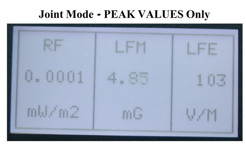 מדידה של שלושת סוגי הקרינה במצב JOINT MODE במד ENV RD-100