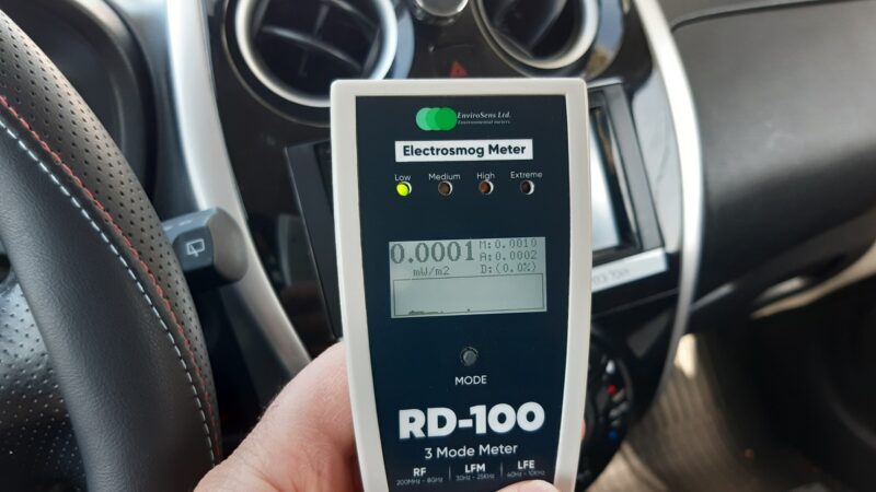 אפס קרינת רדיו בתא נוסעים לאחר הוצאת וכיבוי המשדרים